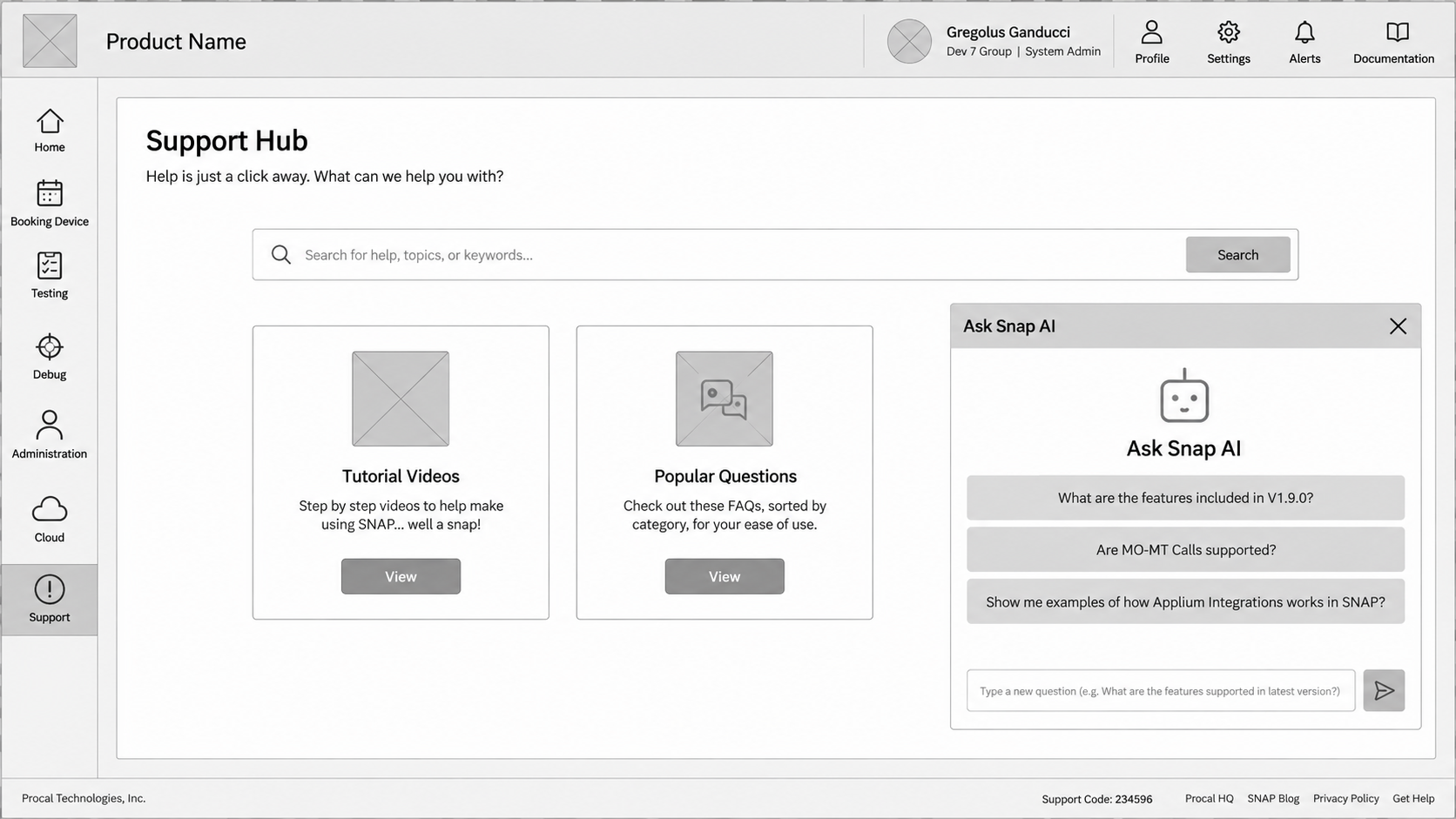 Snap Automation Support Hub with integrated Ask Snap AI assistance